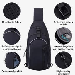 WATERFLY Crossbody Sling Backpack Sling Bag Hiking Travel Crossbody Bag For Women Men Chest Bag Daypack Fashion Shoulder Bag
