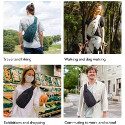 WATERFLY Crossbody Sling Backpack Sling Bag Hiking Travel Crossbody Bag For Women Men Chest Bag Daypack Fashion Shoulder Bag
