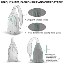 WATERFLY Crossbody Sling Backpack Sling Bag Hiking Travel Crossbody Bag For Women Men Chest Bag Daypack Fashion Shoulder Bag