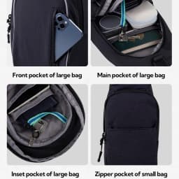 WATERFLY Crossbody Sling Backpack Sling Bag Hiking Travel Crossbody Bag For Women Men Chest Bag Daypack Fashion Shoulder Bag