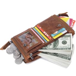 Men Wallets 100% Real Genuine Original Cowskin Leather Short Card Holder Leather Men Purse High Quality Luxury Brand Male Wallet