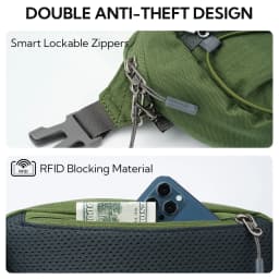 WATERFLY 1.5L Lightweight Fanny Pack: RFID Blocking, Anti-Theft, Water Resistant Crossbody Bag for Travel, EDC