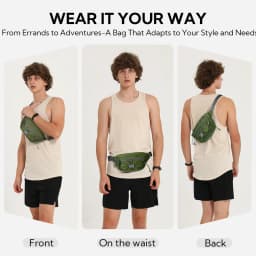 WATERFLY 1.5L Lightweight Fanny Pack: RFID Blocking, Anti-Theft, Water Resistant Crossbody Bag for Travel, EDC