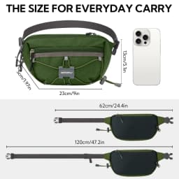 WATERFLY 1.5L Lightweight Fanny Pack: RFID Blocking, Anti-Theft, Water Resistant Crossbody Bag for Travel, EDC