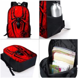New Spider Pattern Three Piece Set Backpacks for Boy and Girls Best Gifts 2D Flat Cartoon School Backpack for Children