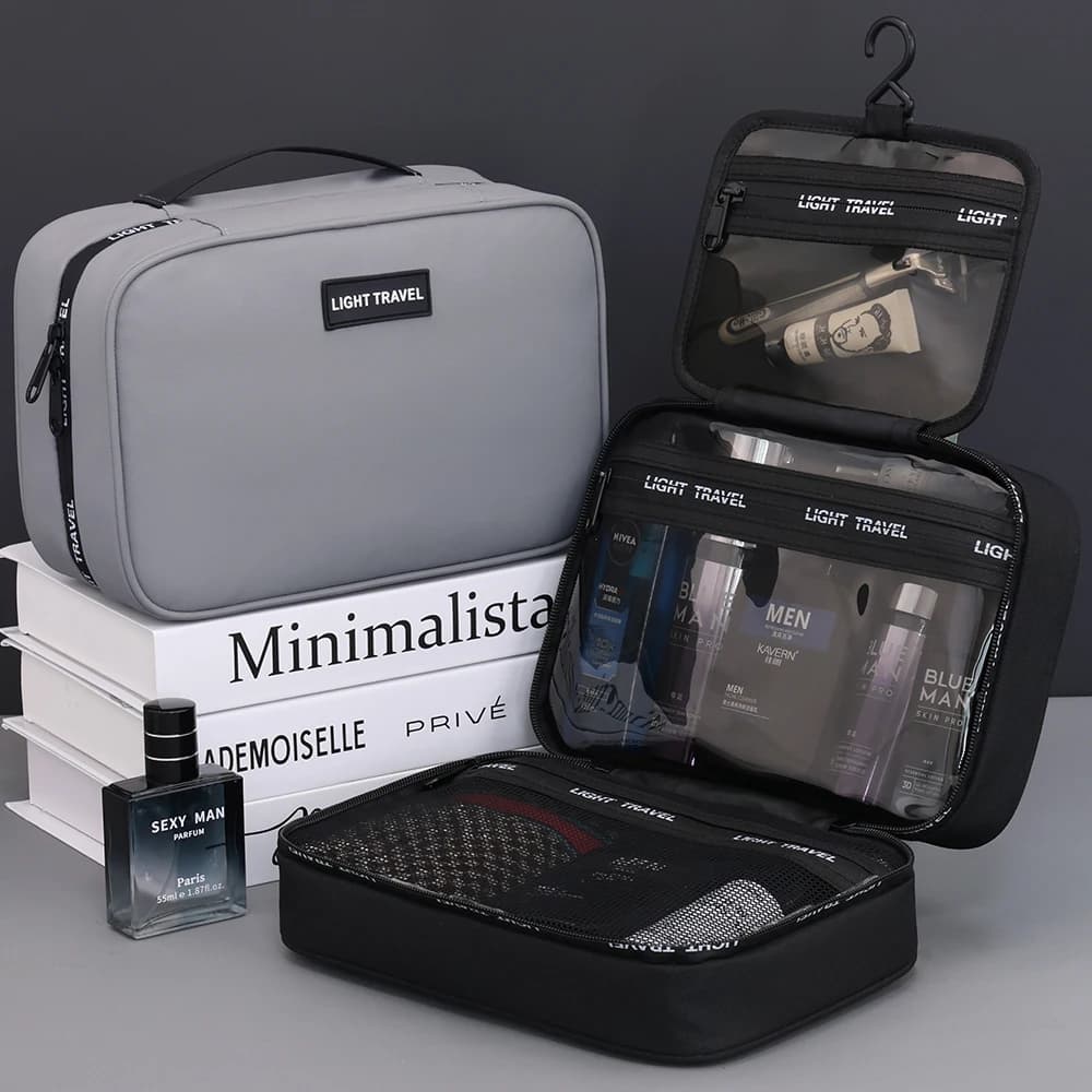 Waterproof Hanging Toiletry Bag Large Capacity Portable Travel Necessaire Case Cosmetic Bag for Men Women Wash Pouch
