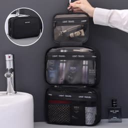 Waterproof Hanging Toiletry Bag Large Capacity Portable Travel Necessaire Case Cosmetic Bag for Men Women Wash Pouch