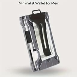 Wallet for Men Slim Aluminum Metal Money Clip with 1 Clear Window ID Badge Holder RFID Blocking Holds Up 15 Cards with Cash Clip