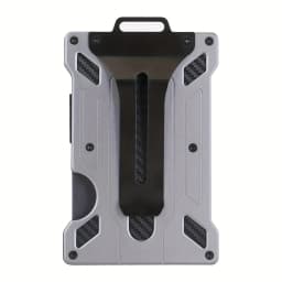 Wallet for Men Slim Aluminum Metal Money Clip with 1 Clear Window ID Badge Holder RFID Blocking Holds Up 15 Cards with Cash Clip