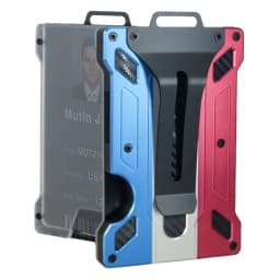 Wallet for Men Slim Aluminum Metal Money Clip with 1 Clear Window ID Badge Holder RFID Blocking Holds Up 15 Cards with Cash Clip