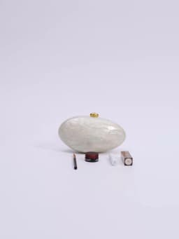 Egg Shell Clutch Bag Acrylic Purse Women Wedding Evening Party Cute Ivory Pearl Color Purse Handbag Summer New 2024