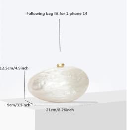 Egg Shell Clutch Bag Acrylic Purse Women Wedding Evening Party Cute Ivory Pearl Color Purse Handbag Summer New 2024