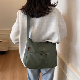 Washed Cloth Shoulder Bag Fashionable Women Travel Pocket Multi Pocket Waterproof Diagonal Cross Bag Casual Soft School Sacoche