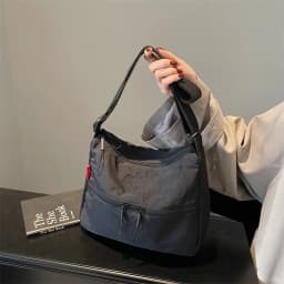 Washed Cloth Shoulder Bag Fashionable Women Travel Pocket Multi Pocket Waterproof Diagonal Cross Bag Casual Soft School Sacoche