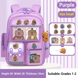 Capybara School Bag Waterproof Backpack Large Capacity Alleviate Burden Protecting Spine Widen Straps Backpack for Students Gift