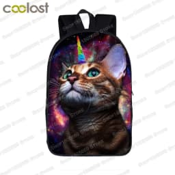 Funny Space Cat Unicorn Backpack Laser Cat Kitty Daypack Children School Bags for Teenagers Girls School Backpacks Kids Book Bag