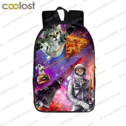 Funny Space Cat Unicorn Backpack Laser Cat Kitty Daypack Children School Bags for Teenagers Girls School Backpacks Kids Book Bag