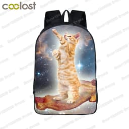 Funny Space Cat Unicorn Backpack Laser Cat Kitty Daypack Children School Bags for Teenagers Girls School Backpacks Kids Book Bag