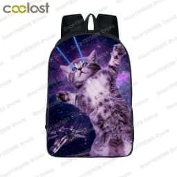 Funny Space Cat Unicorn Backpack Laser Cat Kitty Daypack Children School Bags for Teenagers Girls School Backpacks Kids Book Bag