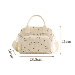 Corduroy Lunch Bag Thermal Insulation Lunch Box Storage Handbag Crossbody Multifunctional Kid School Cooler Bag Picnic FoodPouch