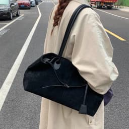 New Winter Solid Color Pu Leather Handbag Designer Shoulder Bags for Women Retro Top-Handle Bag Large Capacity Shopping Tote Sac