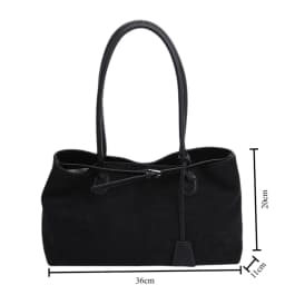 New Winter Solid Color Pu Leather Handbag Designer Shoulder Bags for Women Retro Top-Handle Bag Large Capacity Shopping Tote Sac