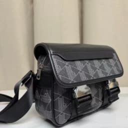 New Retro Printed Messenger Men's Shoulder Bag, Boy Fashionable Mobile Phone Storage Handbag,Pu Casual Trend Crossbody Bag