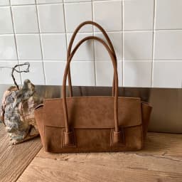 Vintage Suede Shoulder Bag Korean Fashion Simple Crossbody Handle Bag for Women Comfortable and Versatile Texture Storage Bags