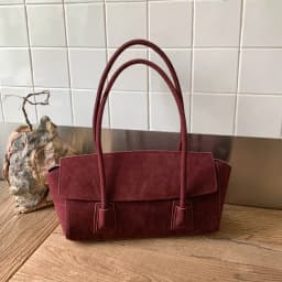 Vintage Suede Shoulder Bag Korean Fashion Simple Crossbody Handle Bag for Women Comfortable and Versatile Texture Storage Bags
