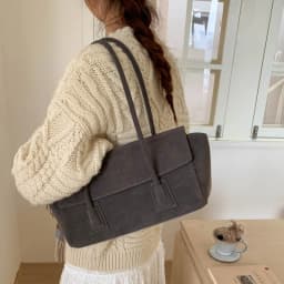 Vintage Suede Shoulder Bag Korean Fashion Simple Crossbody Handle Bag for Women Comfortable and Versatile Texture Storage Bags