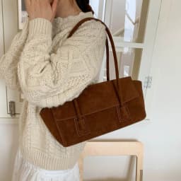 Vintage Suede Shoulder Bag Korean Fashion Simple Crossbody Handle Bag for Women Comfortable and Versatile Texture Storage Bags