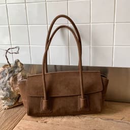 Vintage Suede Shoulder Bag Korean Fashion Simple Crossbody Handle Bag for Women Comfortable and Versatile Texture Storage Bags