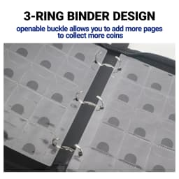 220 Slots Coin Collector Book Zipper PU Coin Storage Album Portable Coin Protector for Collection Display
