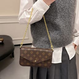 Women Color Block Print Crossbody Bag - 2026 New Minimalist Chain Shoulder Purse for Commuting