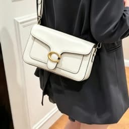 2026 New European Fashionable Solid PU Leather C-Lock Mini Square Underarm Crossbody Bag, Versatile Daily Purse for Women
