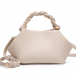Women Dark Brown Soft Fabric Hobo Handbag Retro Braided Twisted Handle Minimalist Portable Handheld Crossbody Tote Purse