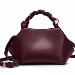 Women Dark Brown Soft Fabric Hobo Handbag Retro Braided Twisted Handle Minimalist Portable Handheld Crossbody Tote Purse