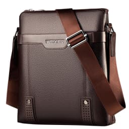 WEIXIER Brand Men's Shoulder Bag Fashion Vintage PU Leather Casual Large Capacity Backpack Messenger Male Crossbody Bag Business
