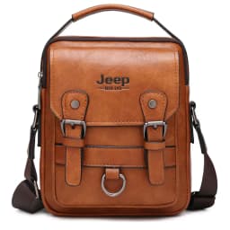 JEEP Brand men bags High quality Leather brown black Business Leisure Shoulder Messnger bags for 7.9 inches iPad male handbags