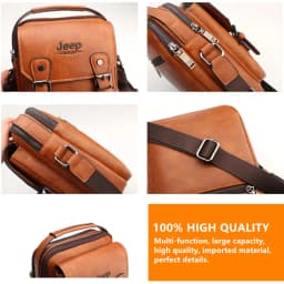 JEEP Brand men bags High quality Leather brown black Business Leisure Shoulder Messnger bags for 7.9 inches iPad male handbags