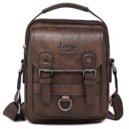 JEEP Brand men bags High quality Leather brown black Business Leisure Shoulder Messnger bags for 7.9 inches iPad male handbags