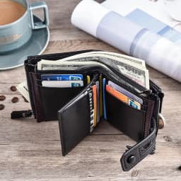 Men Wallets Short PU Leather Double Zipper Hasp Men Purses Card Holder Coin Pocket Vintage High Quality Brand Men Wallets