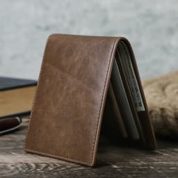 CONTACT'S Genuine Leather Men Wallet Samll Bifold Design Casual Thin Slim Wallets Card Holder Vintage Male Purse Money Clip