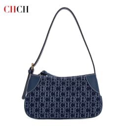 CHCH Women's Handbag 2025 Summer Cowboy Splicing Design Phone Bag Simple Commuter Underarm Bag Wallet