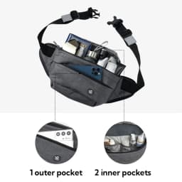 WATERFLY Fanny Pack Waist Bag For Men Women Water Resistant Large Hiking Belt Bags Shoulder Crossbody For Running Walking