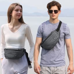 WATERFLY Fanny Pack Waist Bag For Men Women Water Resistant Large Hiking Belt Bags Shoulder Crossbody For Running Walking