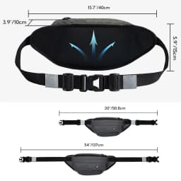 WATERFLY Fanny Pack Waist Bag For Men Women Water Resistant Large Hiking Belt Bags Shoulder Crossbody For Running Walking