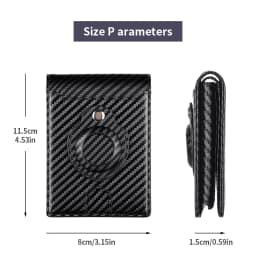 GERUOLA Men'S Ultra-Thin Wallet with Apple Airtag Holder - RFID Blocking, Carbon Fiber Texture, Minimalist Design, Multiple Card