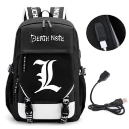 Anime Death Note Backpack School Book Bags Mochila Travel USB Port Bag Laptop Boy Girls Gift