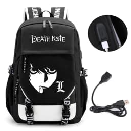 Anime Death Note Backpack School Book Bags Mochila Travel USB Port Bag Laptop Boy Girls Gift
